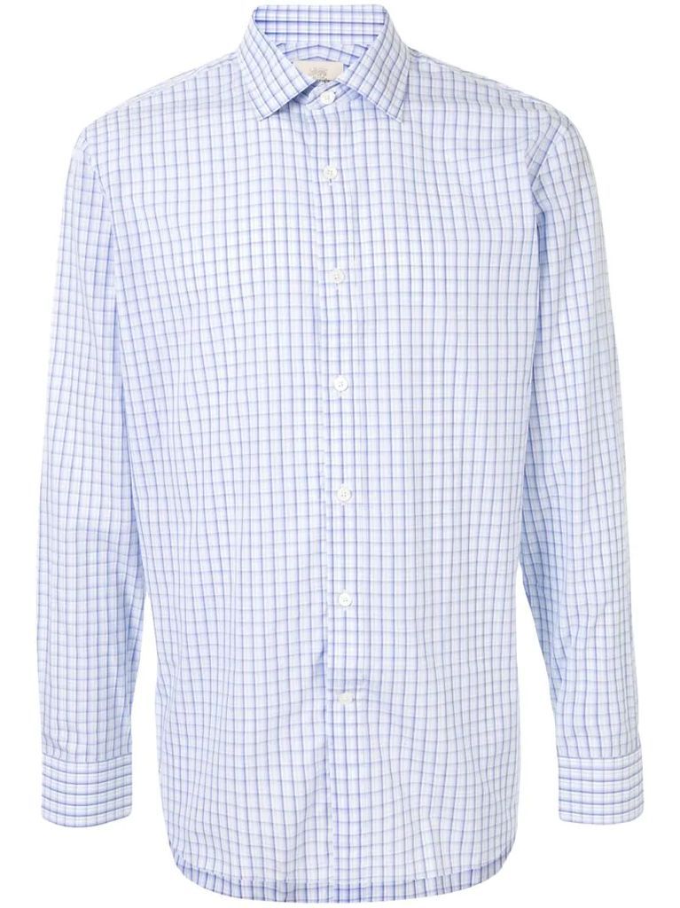 checked button-up shirt
