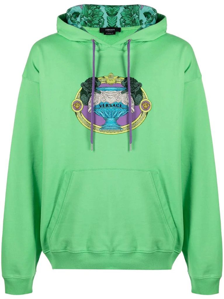 graphic-print drawstring hoodie