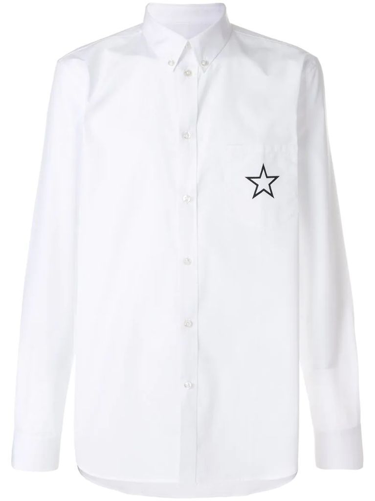 star patch formal shirt