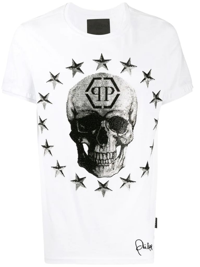 star and skull print T-shirt