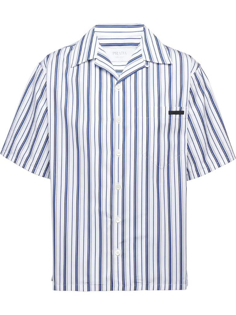 striped logo detail shirt