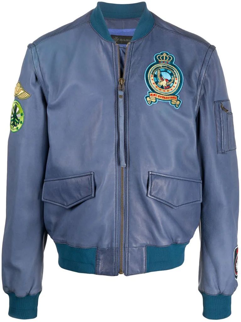 logo patch bomber jacket
