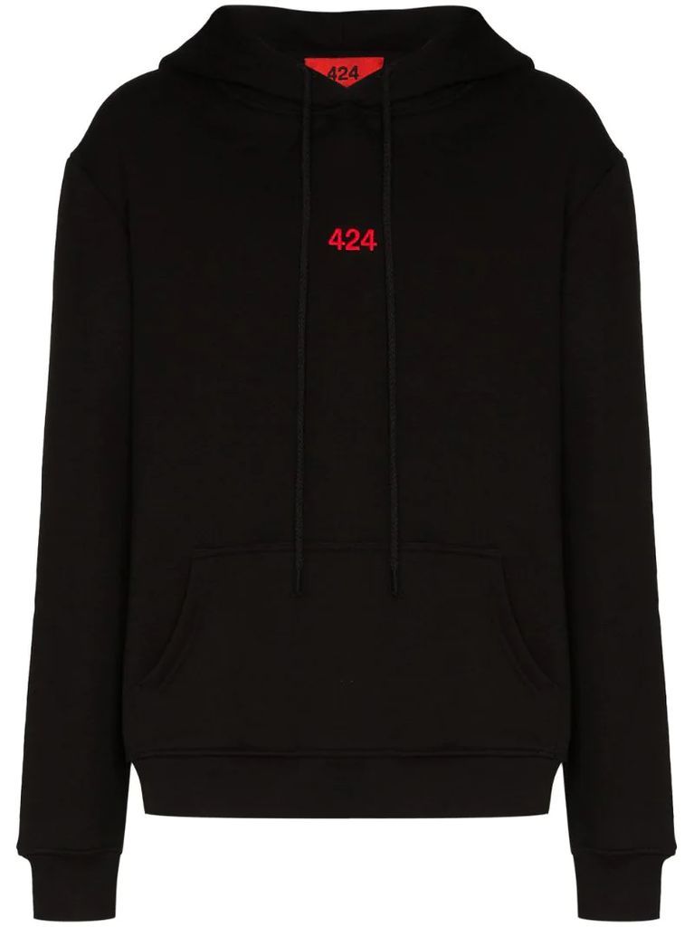 logo-embroidered hoodie