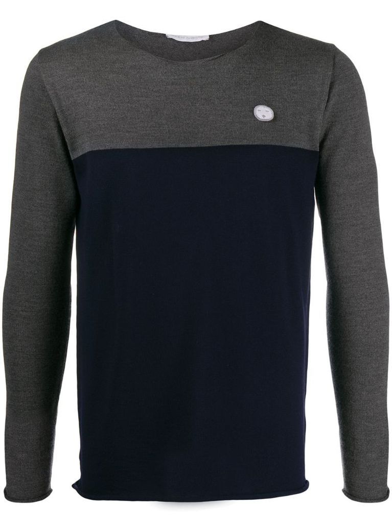 patch detail two-tone jumper