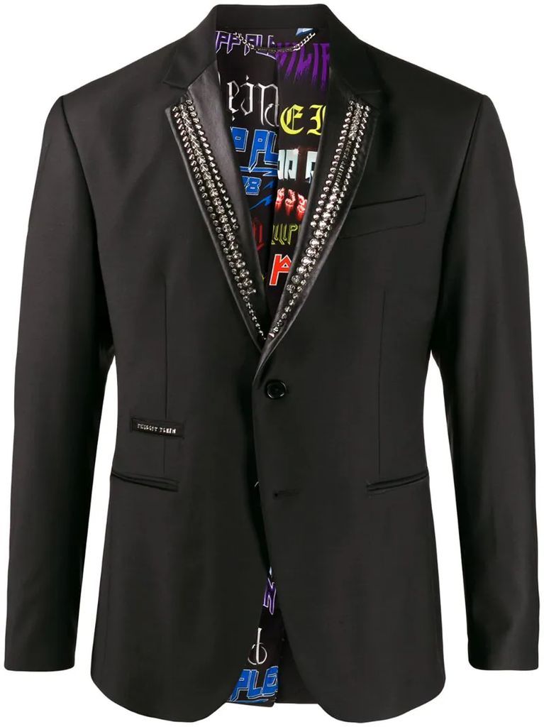 stud embellished tuxedo blazer