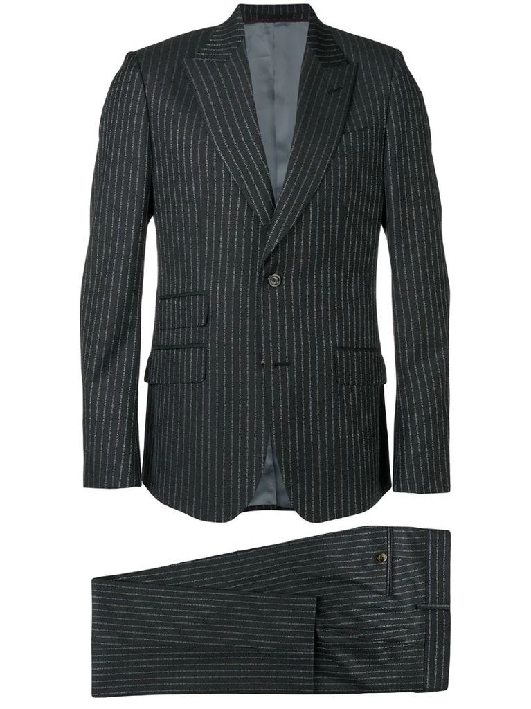 logo pinstripe formal suit