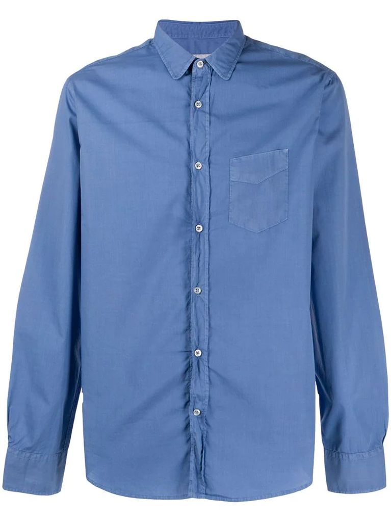 patch-pocket long sleeved shirt