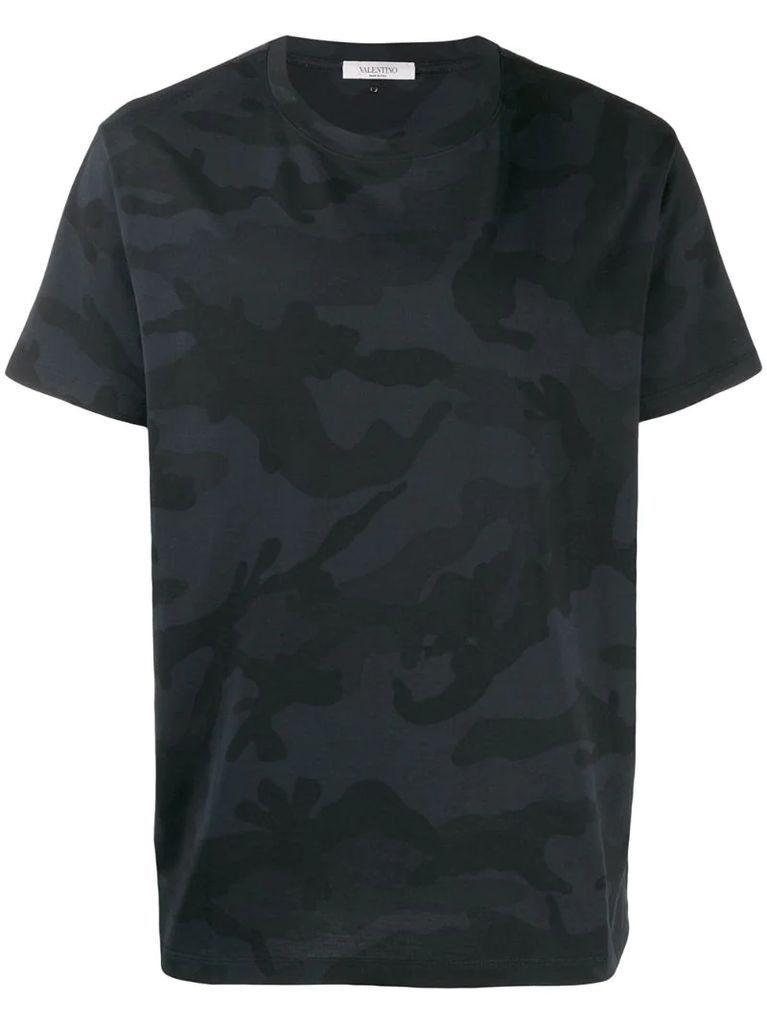 a camouflage print T-shirt