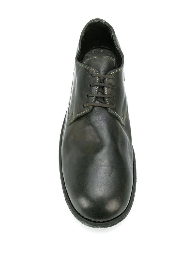 contrast stitching derby shoes
