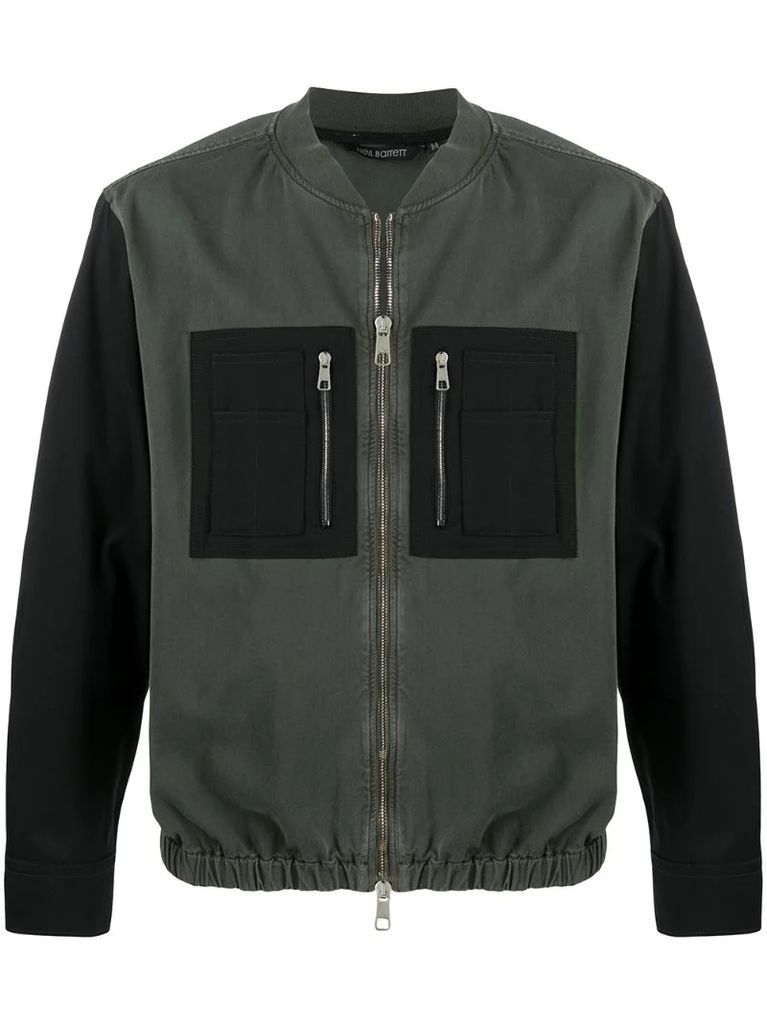 contrast pocket bomber jacket