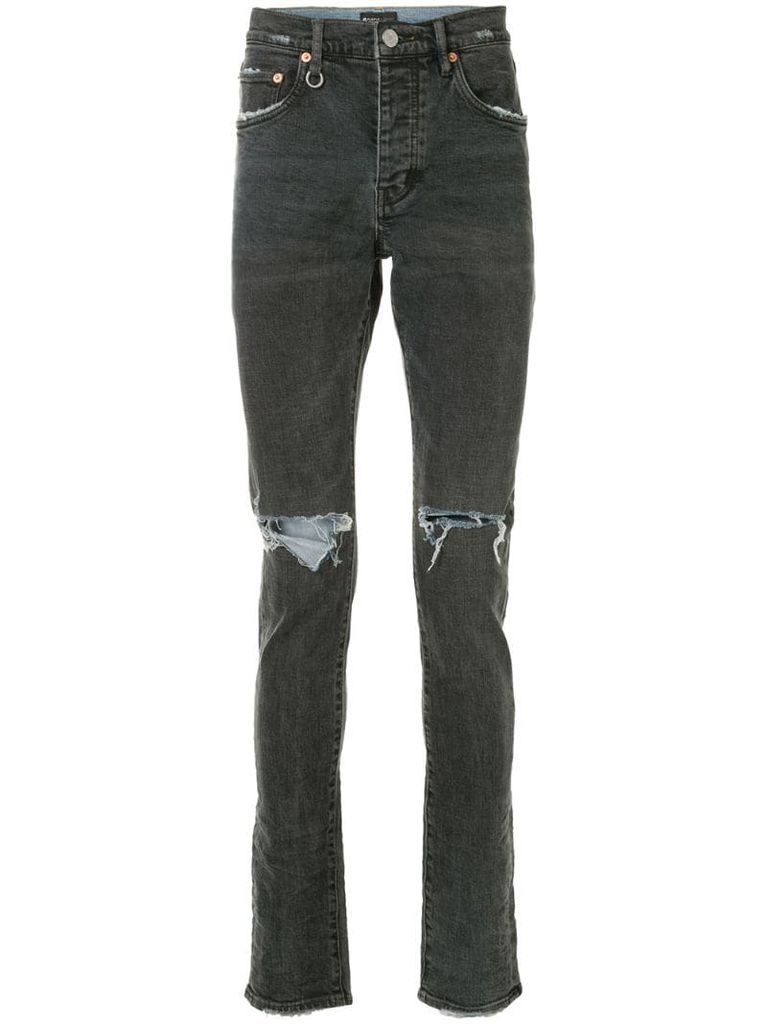 mid rise slim-fit jeans