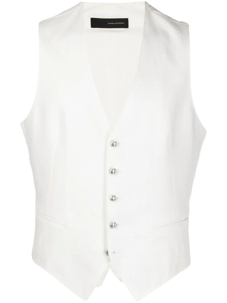 buttoned tailored waistcoat