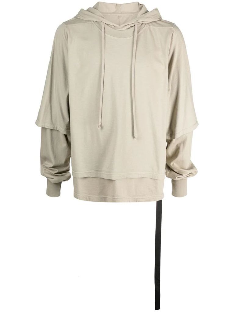 tiered slouch hoodie