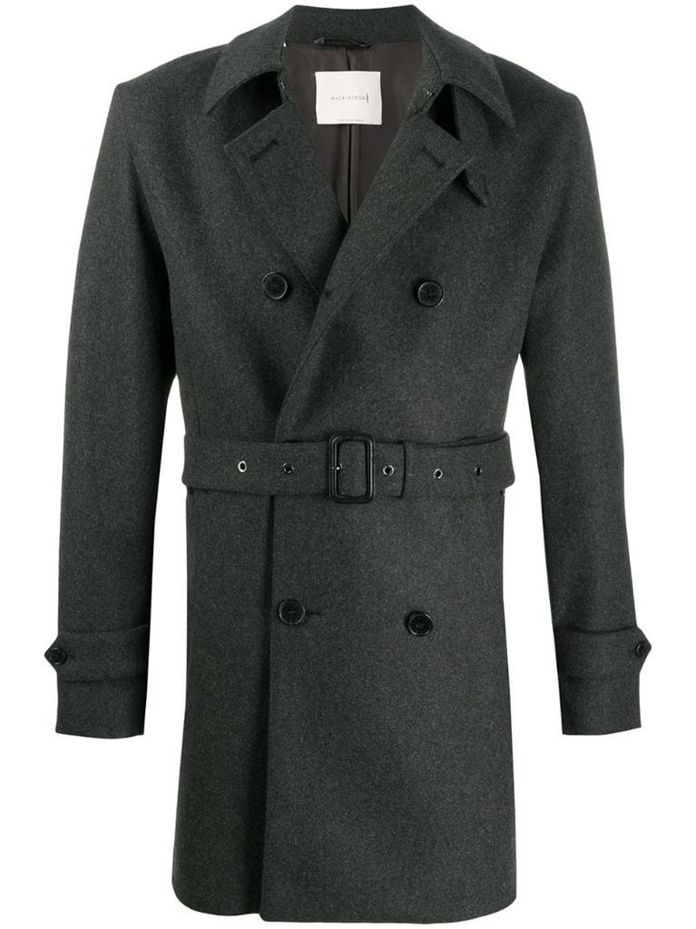 Fetlar wool short trench coat