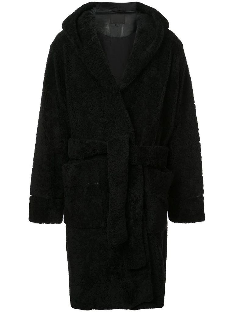 fur robe coat