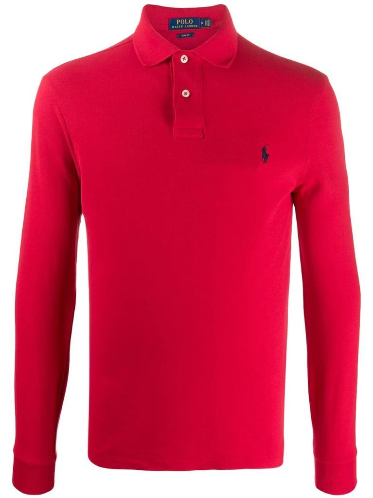 embroidered logo polo jumper