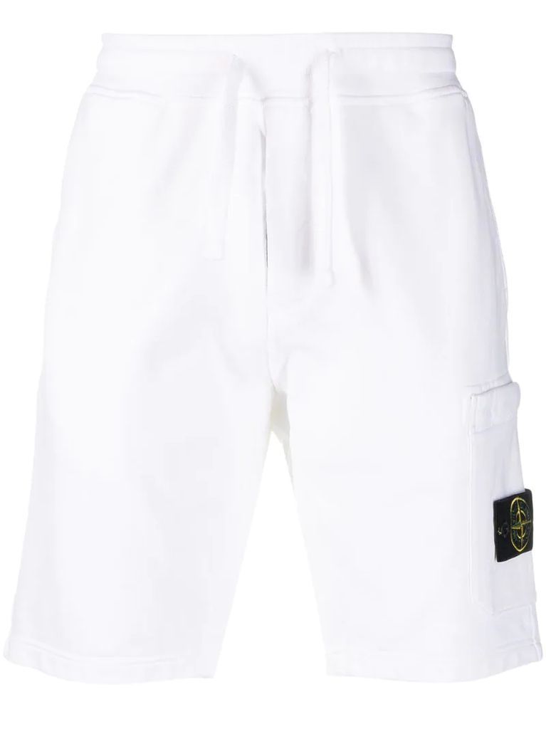 logo-patch cotton track shorts