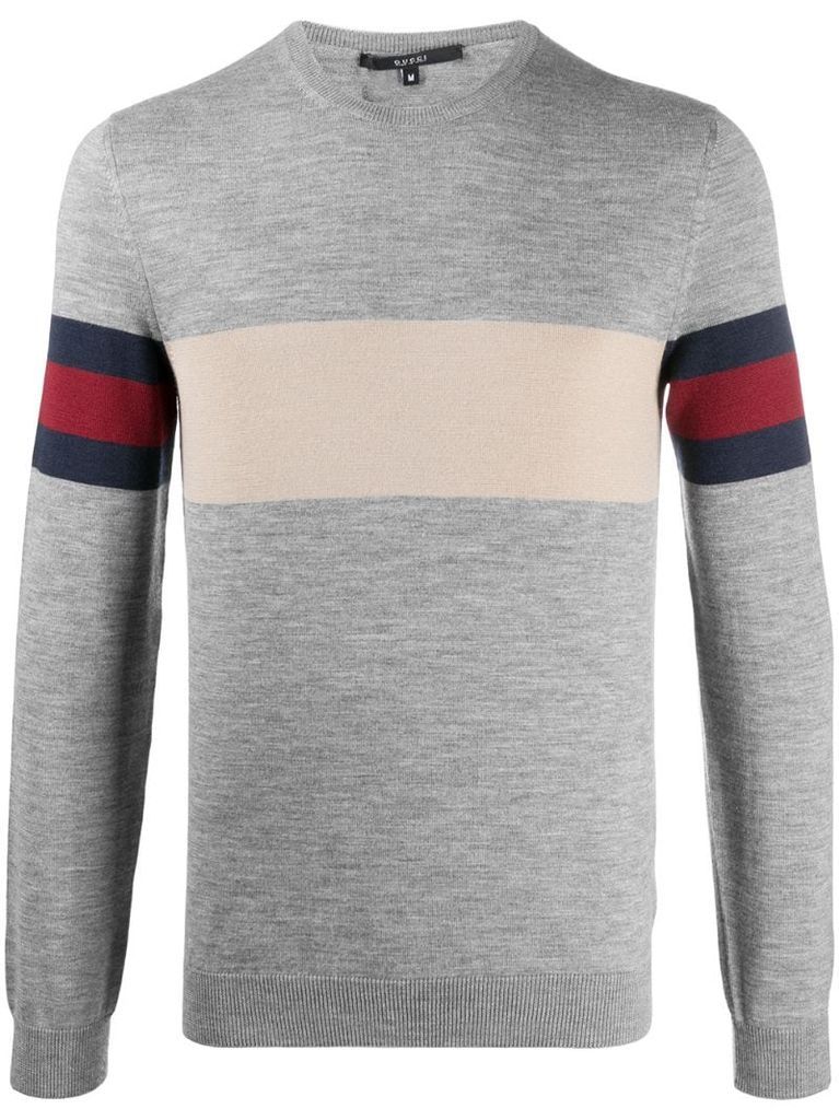 horizontal-stripe intarsia-knit jumper