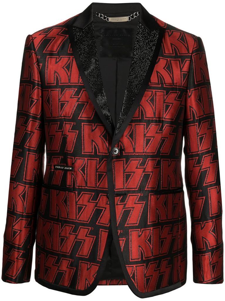logo-embellished blazer