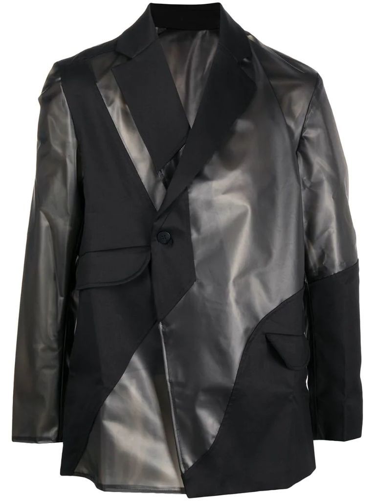 geometric overlay tailored blazer