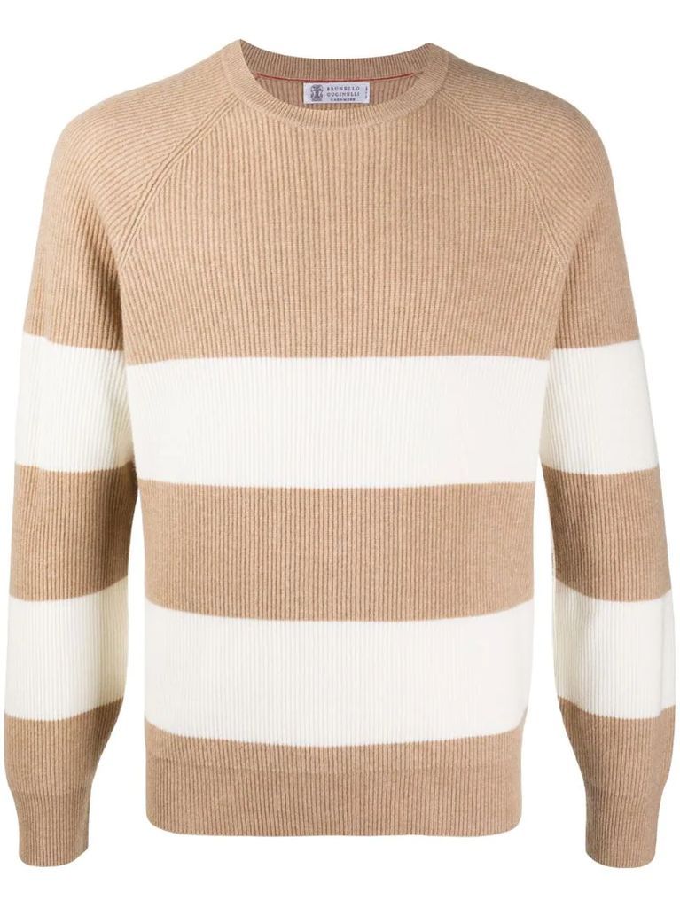 striped cashmere knit jumper