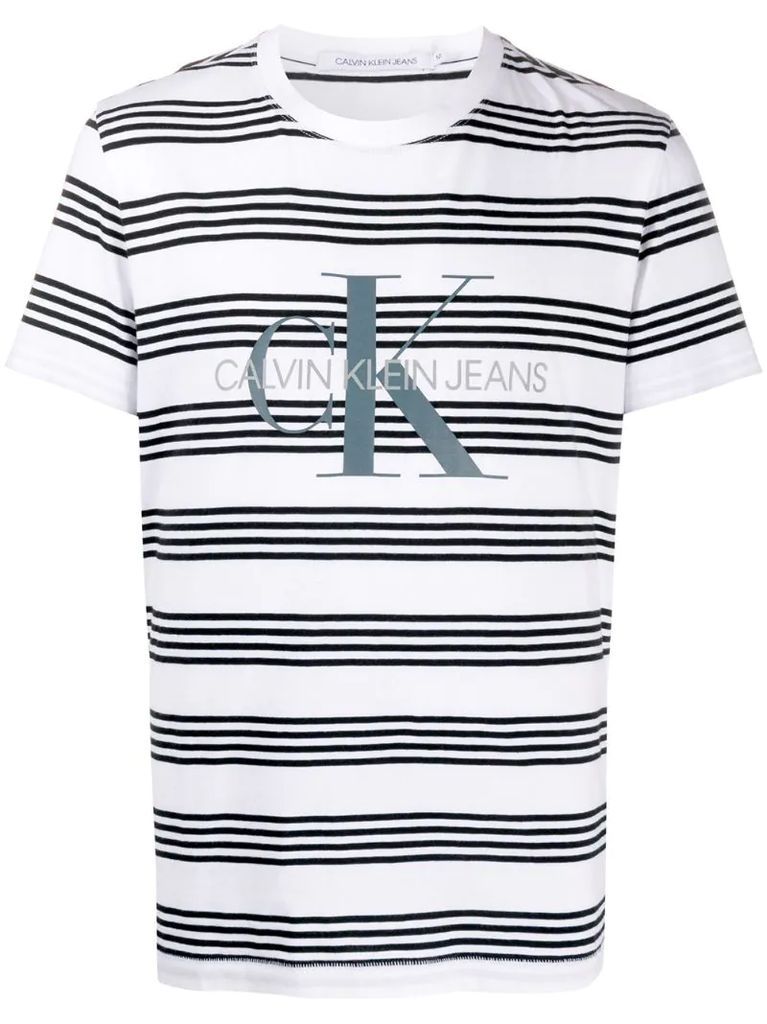 striped logo cotton T-shirt