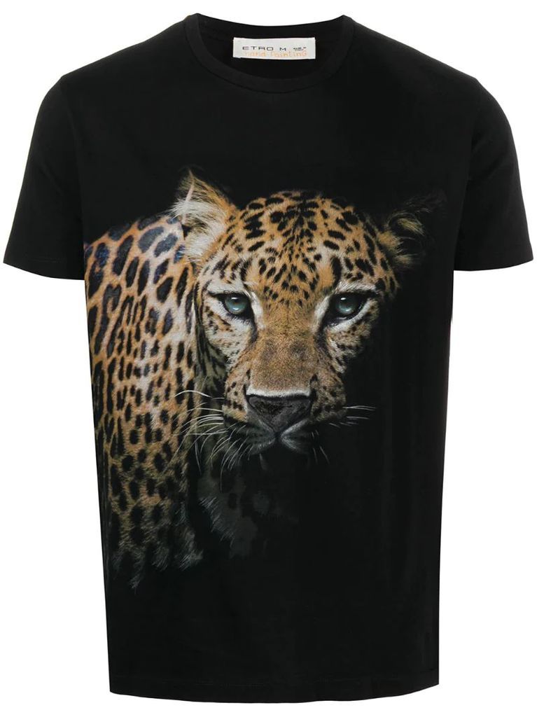 leopard-print cotton T-shirt