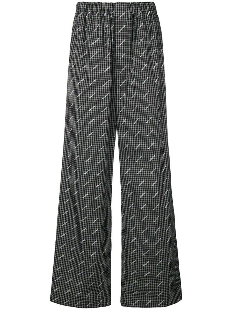 wide-leg logo print trousers