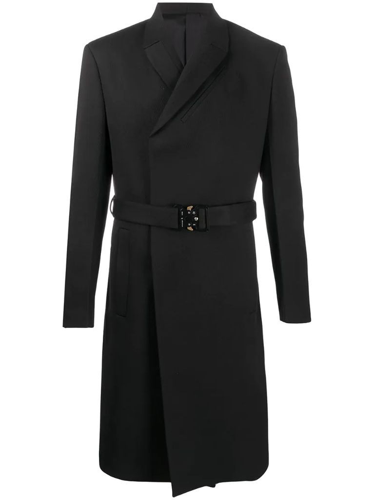 double high buckled coat