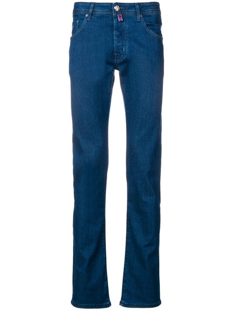 low-rise straight leg jeans