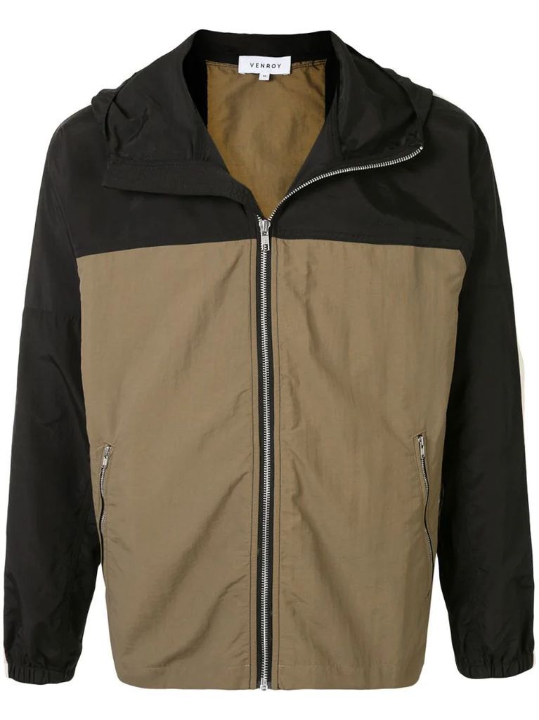 color-block hooded jacket