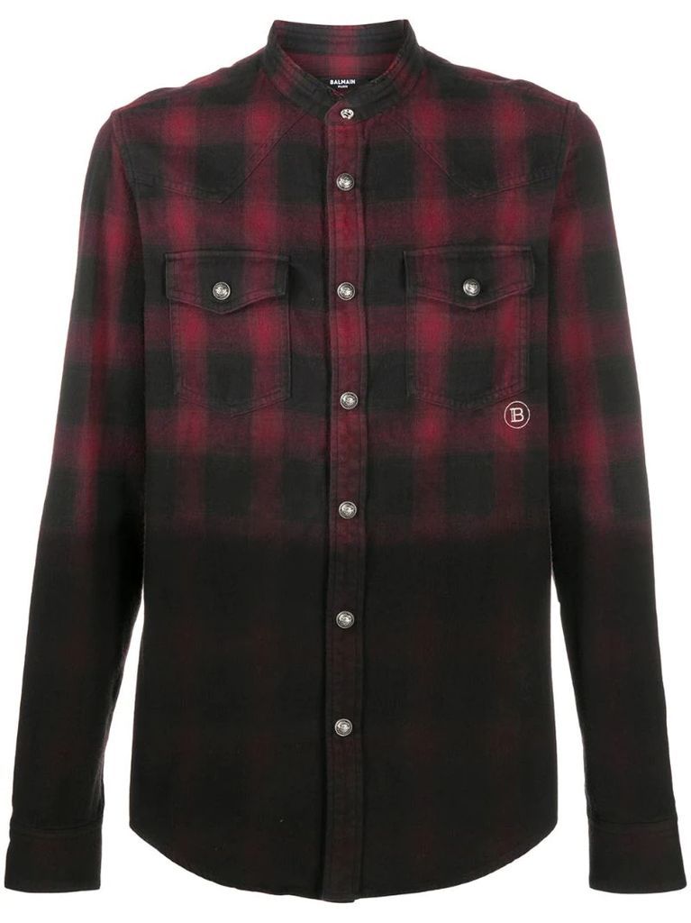 dip-dyed checked shirt
