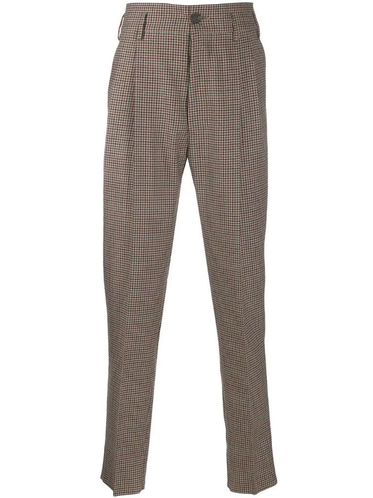 houndstooth check trousers