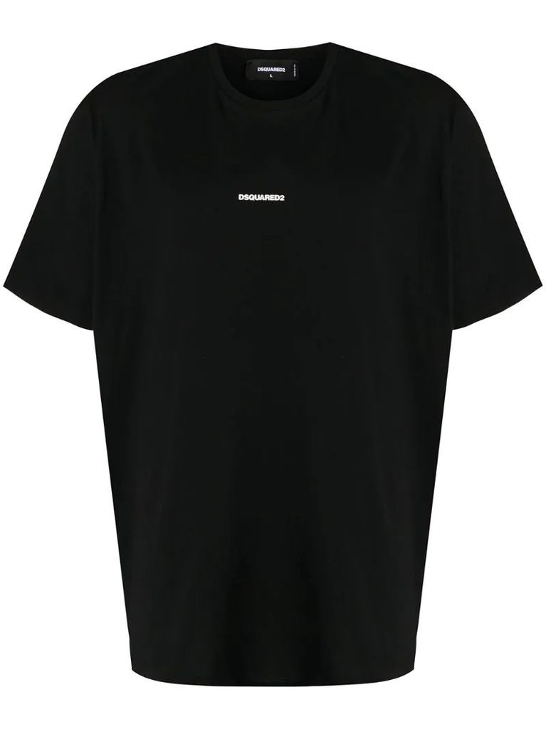 cotton black t-shirt with logo print