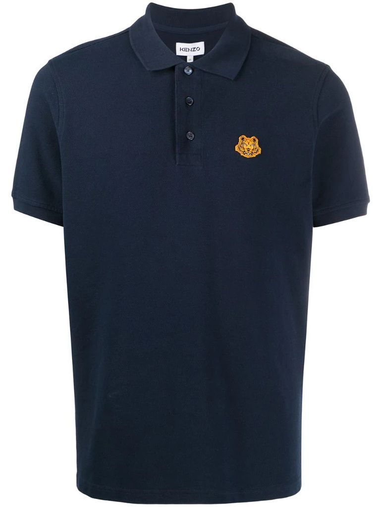 tiger motif polo shirt