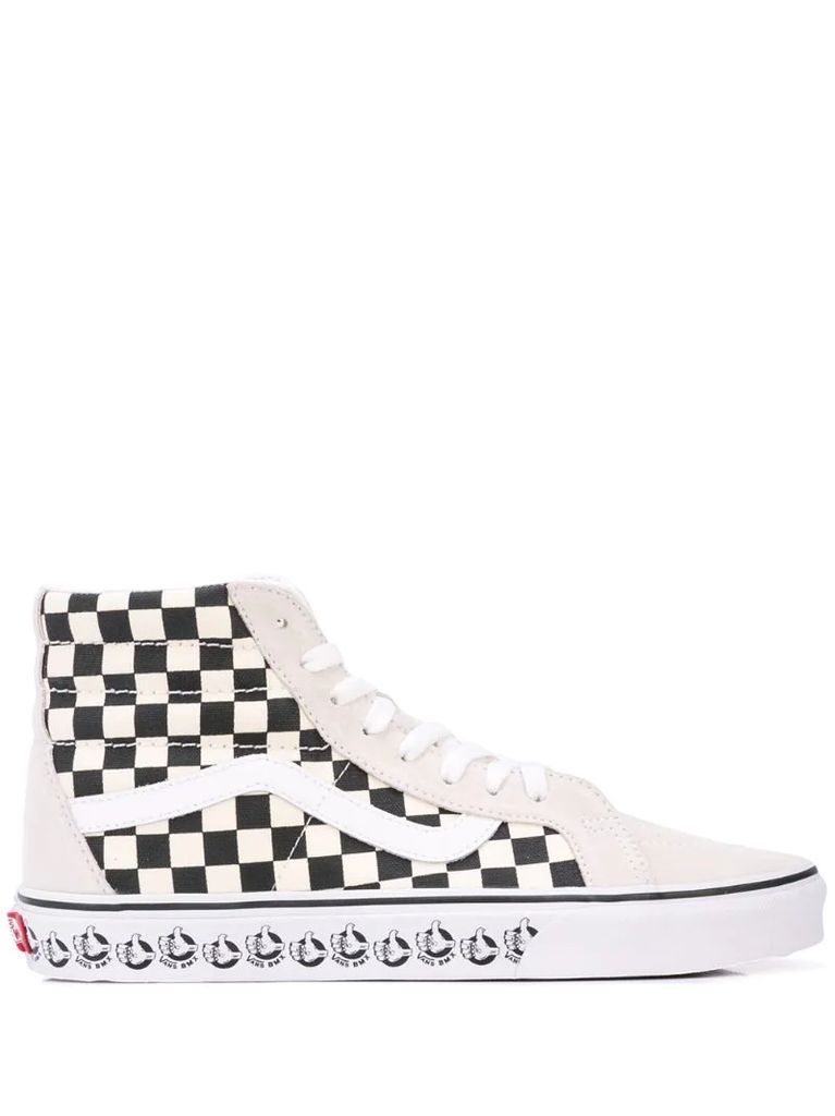 checked hi-top sneakers