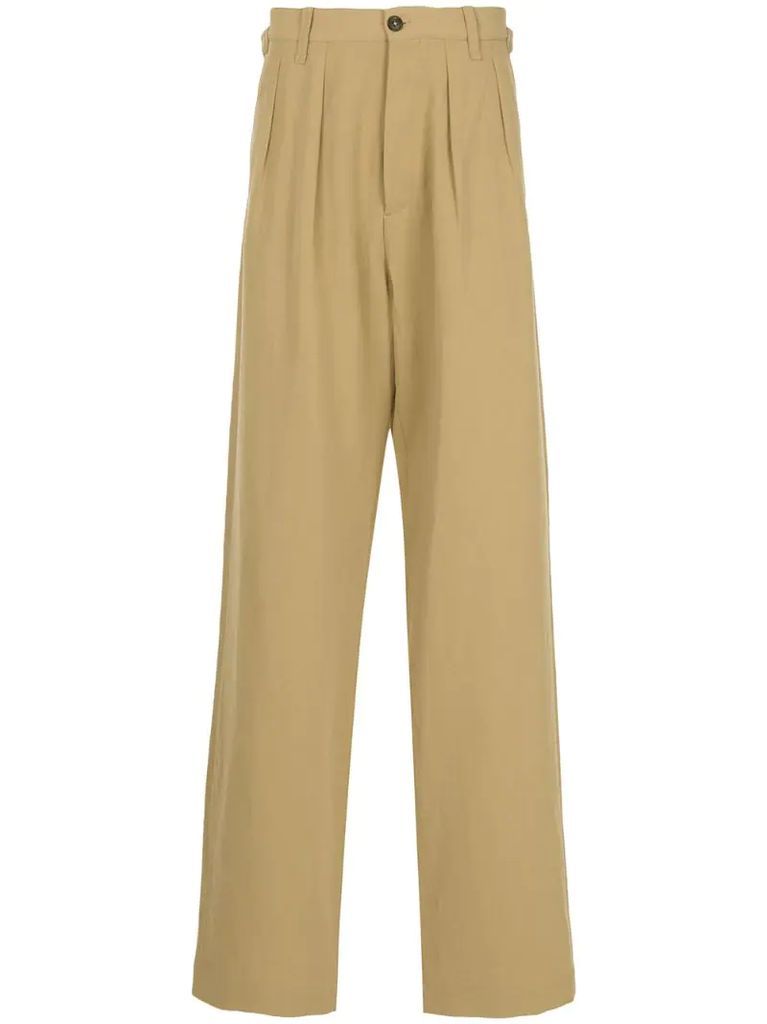 high waisted loose fit trousers
