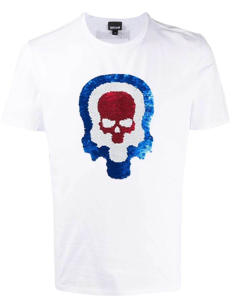 sequined skull T-shirt