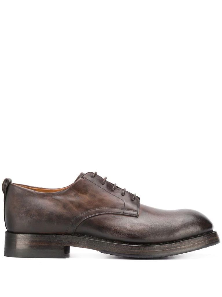 burnished lace-up shoes
