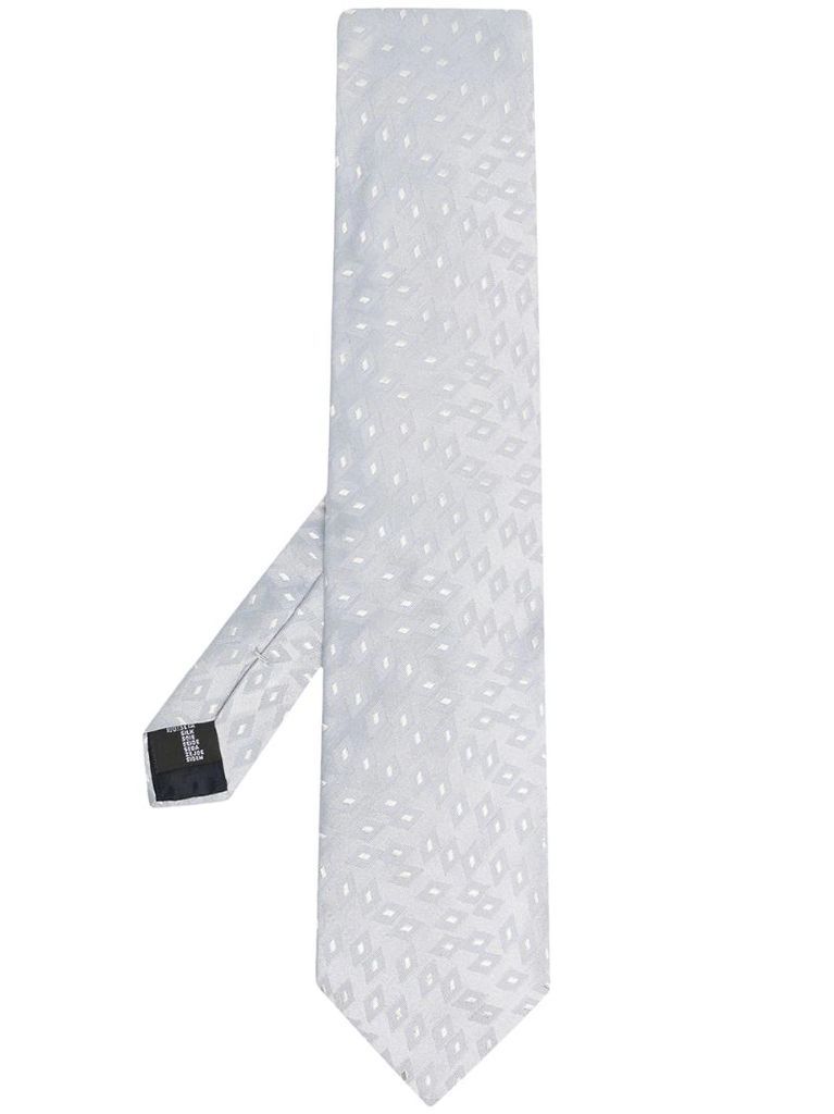motif-print silk tie