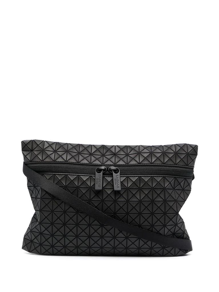 geometric-panelled clutch bag