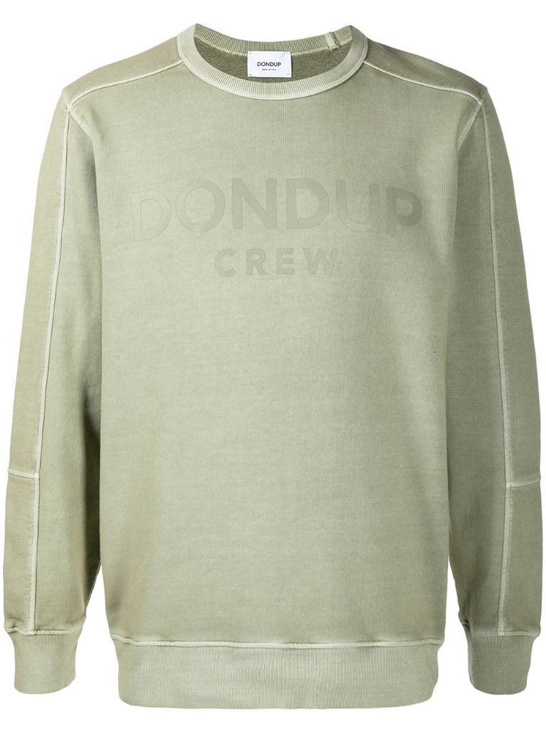 Crew logo print cotton sweatshirt