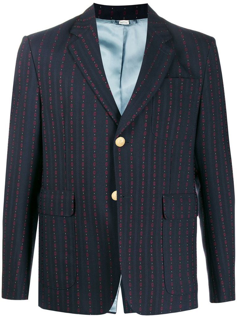 logo pinstripe blazer