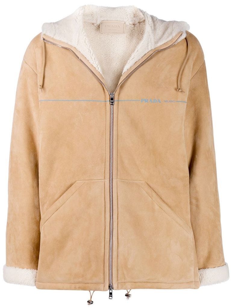 sheepskin hooded jacket
