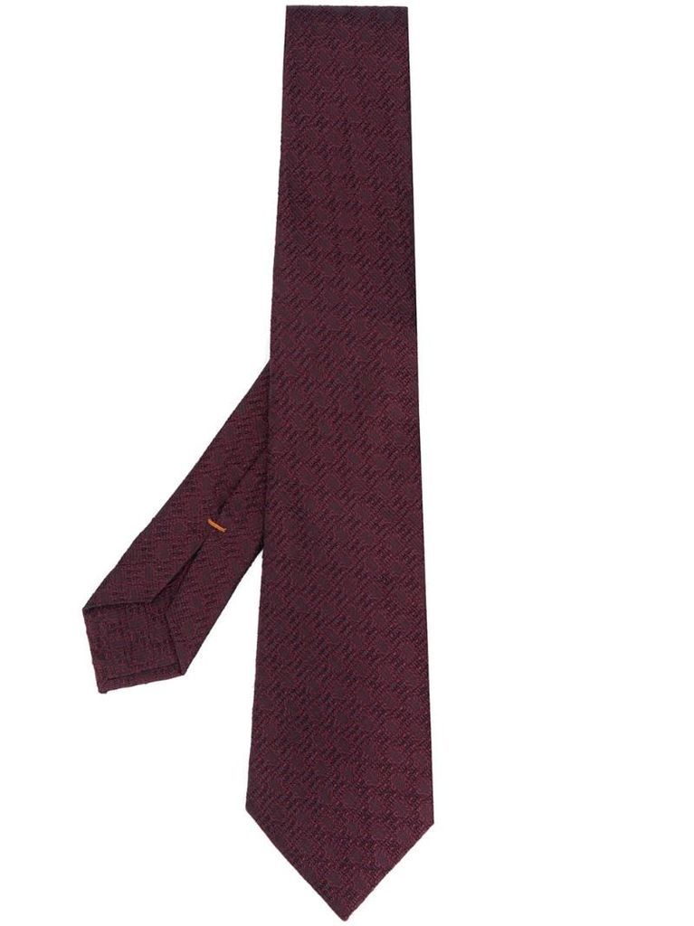 jacquard patterned silk tie