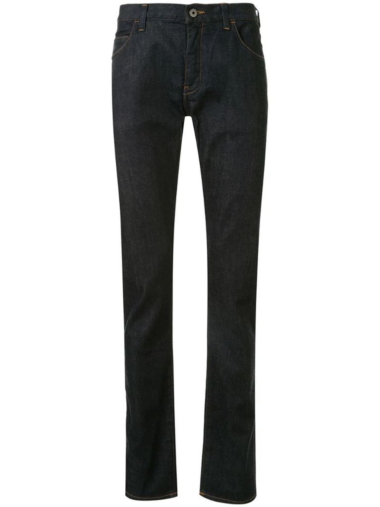 high rise slim fit jeans