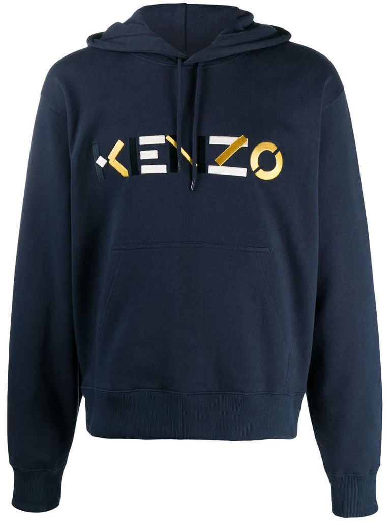 embroidered logo hoodie