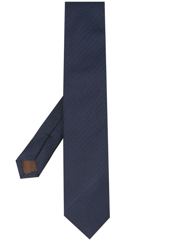 geometric embroidered tie