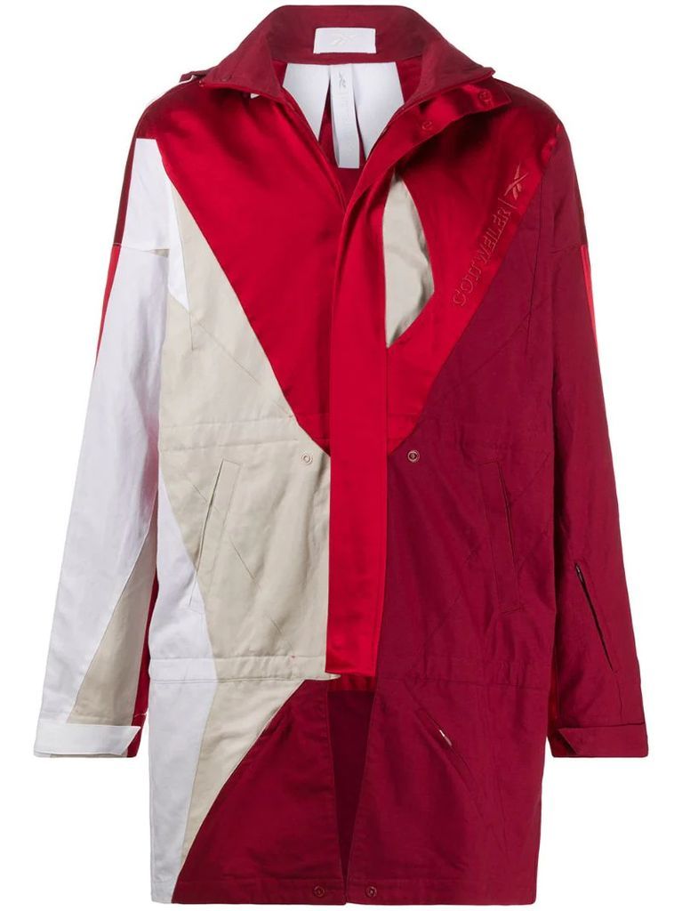 colour block raincoat