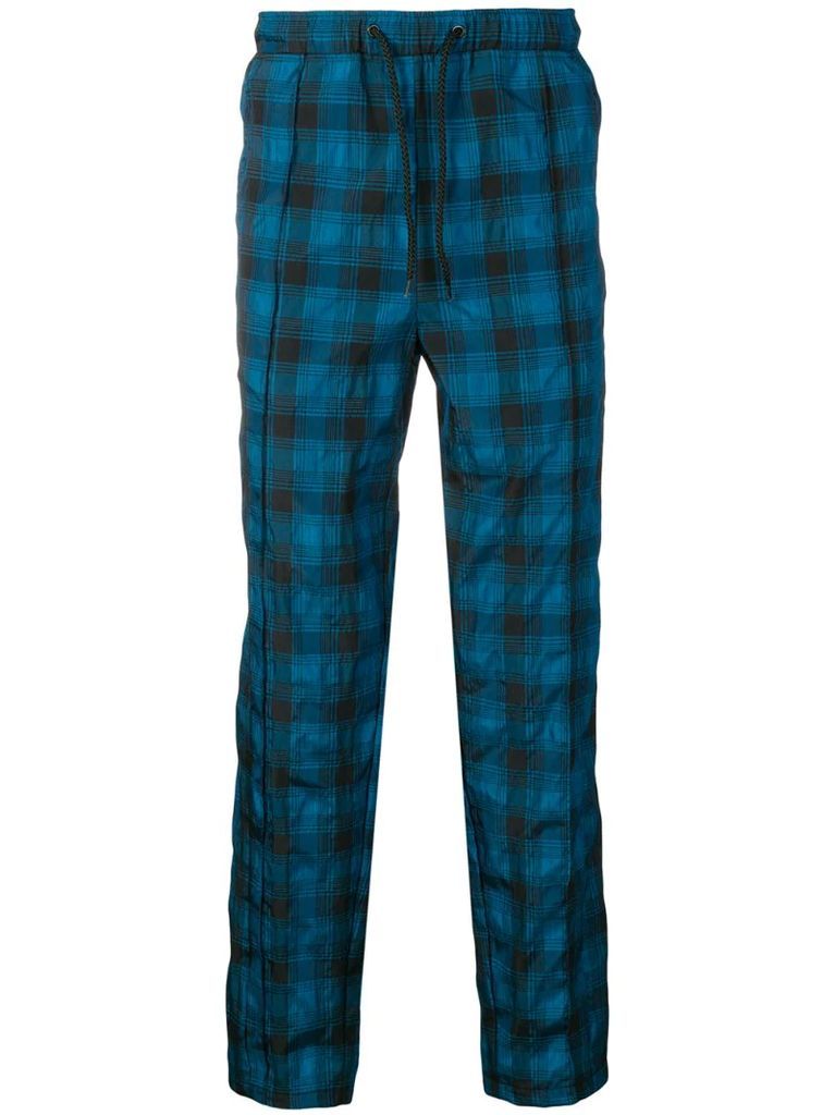 checked track trousers